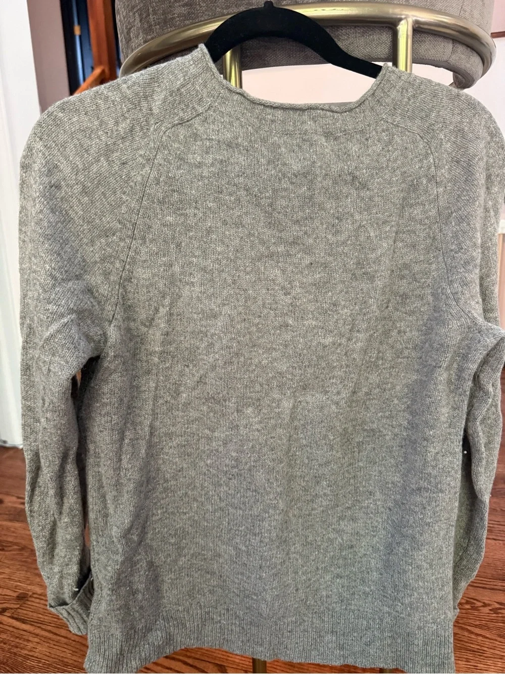 J. Crew Gray Crewneck Sweater with White Llama Motifs and Jewel Accents